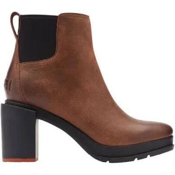 Sorel Blake Block-Heel Chelsea Boots Women’s Waterproof Leather in Burro Size 11 - Picture 1 of 5